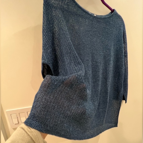 J.Jill Mai Textured Pullover. Harbor Blue. MP. - Picture 5 of 9